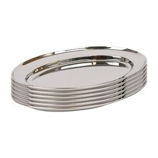 6x 25cm x 67cm Oval Edelstahl