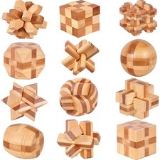 Holz Knobelspiele 12er Set