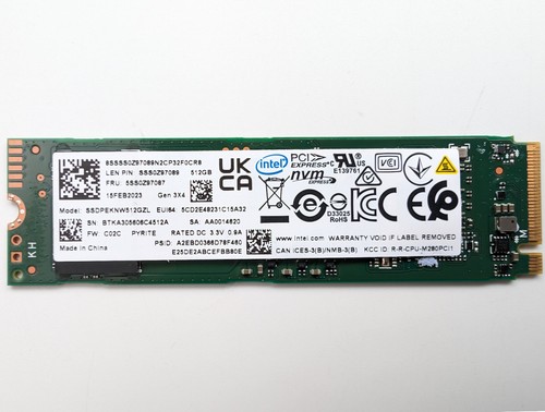 Intel 512gb nvme - nvme, pcie