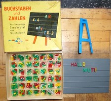 Spiel Steckspiel Buchstaben und Zahlen Prefo DDR Spielzeug