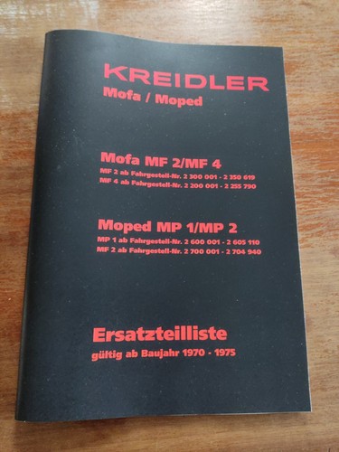 Ersatzteilliste kreidler mofa - ersatzteilliste, mofa/