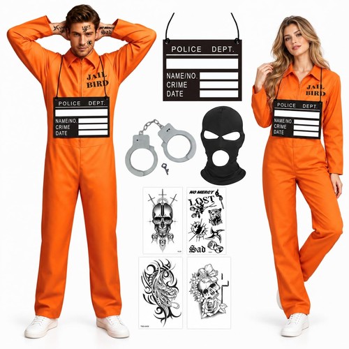 Gefängniskostüm orange - gefängniskostüm,