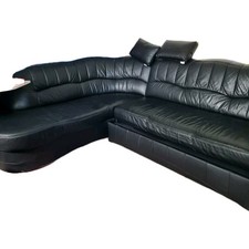 Echt-Leder Sofa, Ecksofa mit Schlaffunktion, Sofa, gebraucht 
