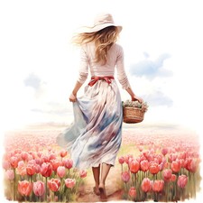 Deko Bild Landschaft Frau