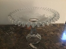 Schale Glas mit Fuß, Obstschale, KUCHENSTÄNDER Glas, 28 cm Durchmesser top