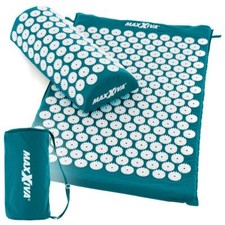 MAXXIVA Akupressurmatte Set 75x42 cm mit Kissen inkl. Tragetasche Petrol Yantra