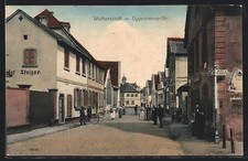 Ansichtskarte Mutterstadt, Oggersheimer Straße mit Geschäftshaus Steiger 