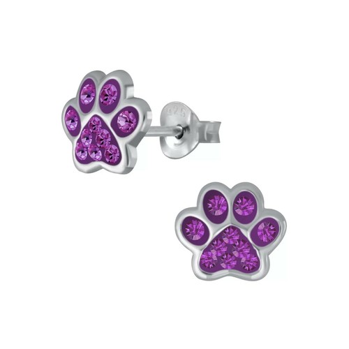 Zirkonia pfötchen ohrstecker - zirkonia,
