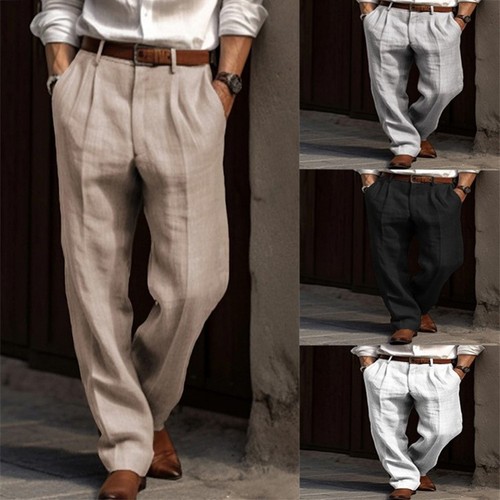Herren baumwolle leinen hose - baumwolle,