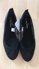 Ballerinas Schuhe Gr. 41  Schwarz Damen Halbschu Flacher Absatz