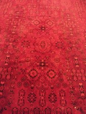   Teppich Wohnzimmer, rot, Muster schwarz, Wolle, 345 cm x 248 cm  