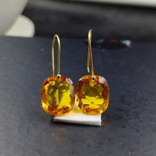 Gelber Citrin Kissen Ohrring