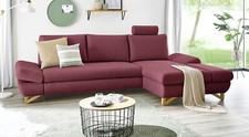 Ecksofa in bordeaux Velours
