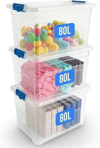 80l klar kunststoff - 3x,
