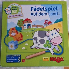 HABA Fädelspiel auf Dem Land, 15-tlg. Set, Kinderspielzeug