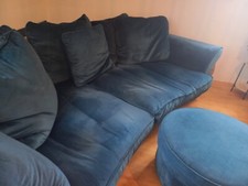 couchgarnitur gebraucht ca. 120 x 250 cm, Microfaser mit Teflon-Schmutzabweiser,