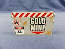 LEGO®  Wand Panel Mauer hellgrau 1x6x3 Sticker Goldmine (98280pb03)