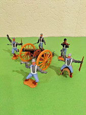70er TIMPO - ACW SÜDSTAATEN mit KANONE -Swoppet Steckfiguren zu Elastolin Plasty