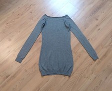 MADE IN ITALY Long Pullover Feinstrick-Kleid S 36/38 graumeliert dehnbar Viskose