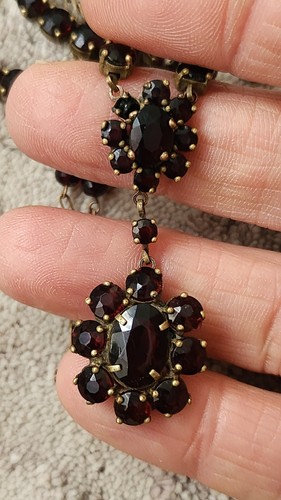 Antike granat kette kollier - antike, granat-kette/