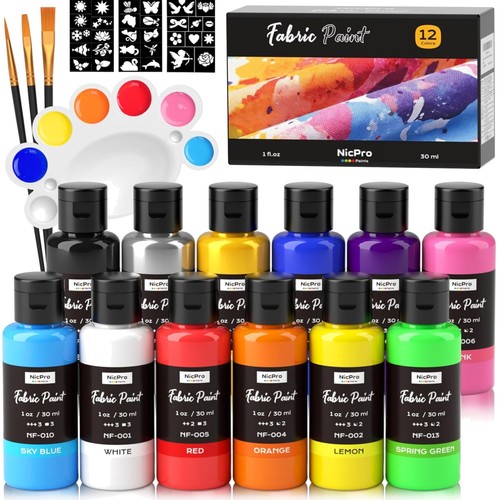 Textilfarben set farben - textilfarben, 12