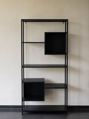Schwarzes metall bücherregal - schwarzes,