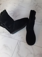 GOOCE Damen-WinterStiefel 38 schwarz Boots Lammfell Knöpfe