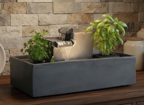 Springbrunnen mit led - mit,
