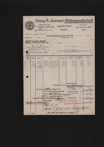 Berlin rechnung 1924 - 1924,, georg