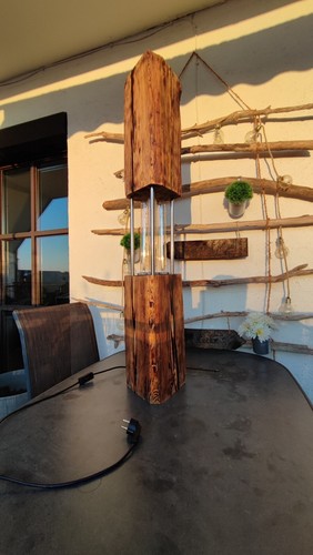 Balkenlampe aus holz - aus,