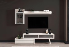 Weiße Holz Wohnwand Designer