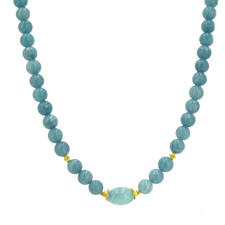 BAILYSBEADS prächtige Designer Larimar-Kette Halskette Collier neu 312