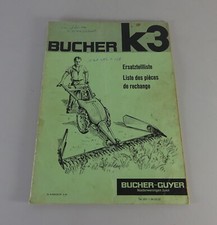 Teilekatalog / Ersatzteilliste Bucher Einachser K3 Stand 04/1965