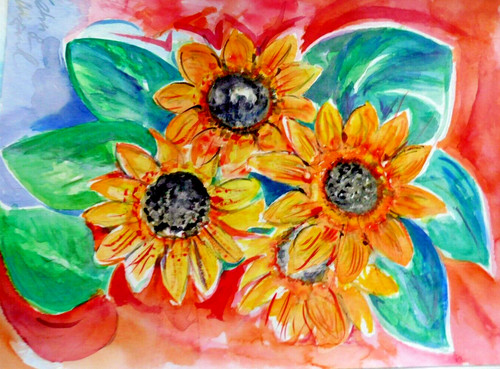 Original aquarell sommer - aquarell,