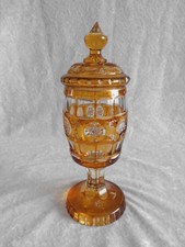 Deckelpokal mit Goldverzierung Art Deco 1920 Höhe ca.24,5, Böhmen