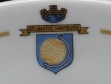 4x Porzellan Frühstücksteller Hotel Atlantic, Hamburg, Hutschenreuther Selb