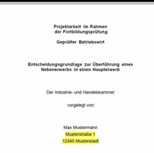 Projektarbeit Betriebswirt IHK