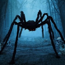200CM Halloween Spinne Außen Deko Gigant Haarige Schwarze Spinne Riesige Spinne