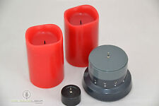 ELAMBIA Greenline 4tlg.Set Kerzen Kerze Wachs Licht Flammenlos Timer Flacker TOP