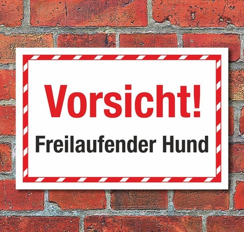 Schild vorsicht freilaufender - schild,