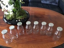 8 runde Glas-Saft-Flaschen m.Silber-Twist-Off-Schraub-Deckel, 250ml,transparent