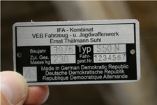 Typenschild für Simson S50 N