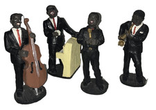 Vintage Jazz Combo Figuren Quartett Band Blues Klavier Bass Saxofon New Orleans