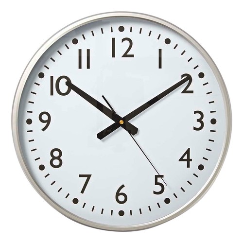 Wanduhr silber weiß - Ø,