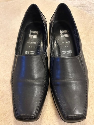 Schwarzer damen lederschuh - schwarzer, gr