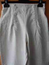 Matrosen Hose Damen celtic Fashion 38 Tasche segeln maritim marlene fest BW weiß