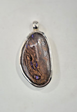 großer Anhänger Boulder Opal 925 Silber Sterlingsilber Unikat Einzelstück SG8