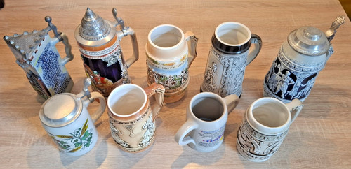 Vintage bierkrug keramik s - 9x,