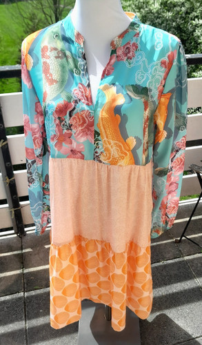 Koi fisch seidenkleid damen - fisch,