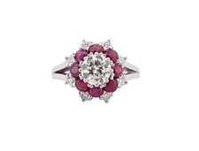 Brillant ring mit - ring, rubine